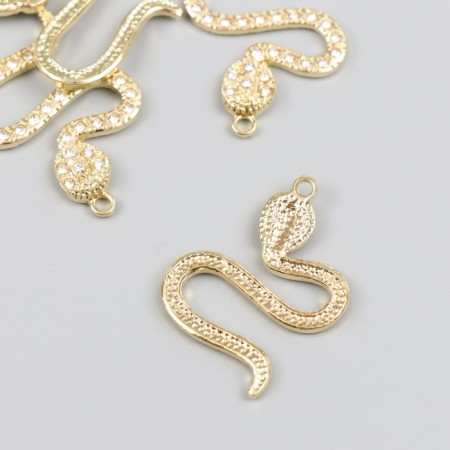 Decor for creativity metal, rhinestones "cobra" gold 0.4x2.7x3.6 cm-1