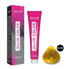 Cream-color hair Permanent Ollin Professional Color, tone 0/33 yellow, 100 ml