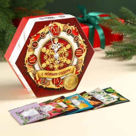 New Year! Tea collection "New Year's watches" Assorted, 75.6 g (42 bags x 1.8 g).-1