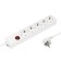 Luazon Lighting network filter, 5 outlets, 3 m, 2200 W, 3x0.75 mm2, 10 A, 220 V, with a fuse, white