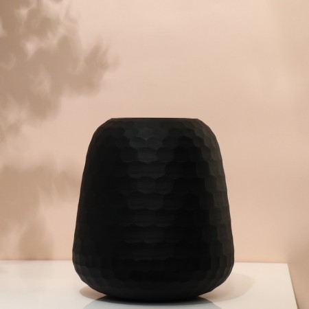 Vase for flowers "Sarah" made of black glass 22 x 20 x 20 cm-4