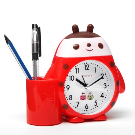 Clock - organizer with an alarm clock "God's cow", discrete move, D -8 cm, 15 x 13.4 cm, aa-1