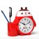 Clock - organizer with an alarm clock "God's cow", discrete move, D -8 cm, 15 x 13.4 cm, aa