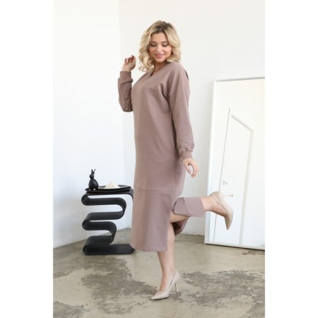 Women's dress, size 54, beige color-18