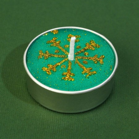 Tea candle, New Year's "Emerald Fairy Tale", without aroma, d = 4 cm-3