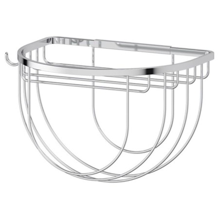 Red-cutting shelf with hook and holder of washcloths 26 cm, chrome