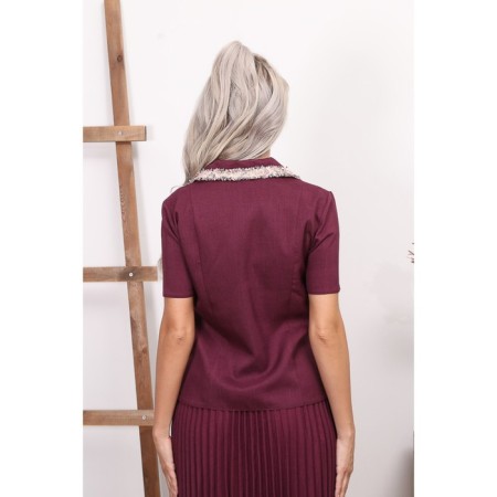 Female suit, size 42, purple color-7
