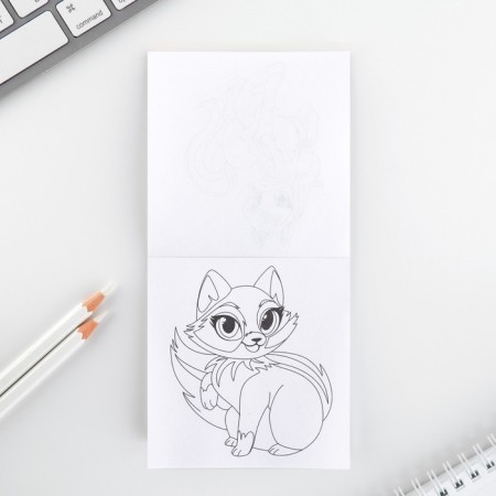 Gift set: notebook painting and wax crayons "kitten"-6