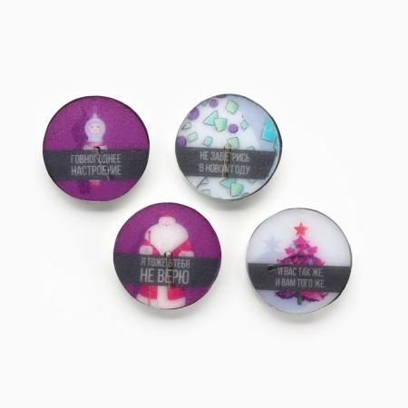 Tea New Year's candles “left only..”, without aroma, set 4 pcs, diam. 3.7 cm-3