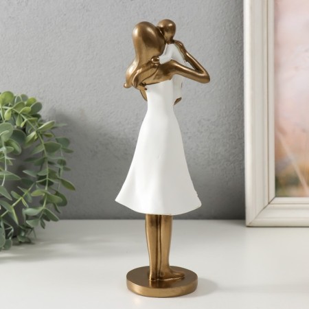 Polystone souvenir "Mom with a child, a white dress with flowers" 8x7.5x23.5 cm-2