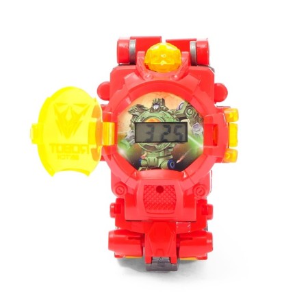 The clock "Clock", transforms into clocks, works from batteries, red color-3