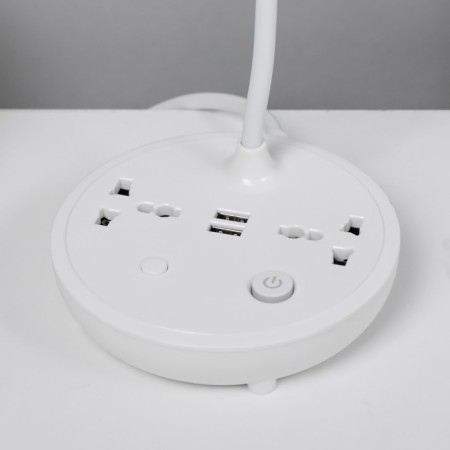 Table lamp "Universal" LED 5W 3000k 2 sockets 2xusb2.0 White 13x13x37cm Risalux-6