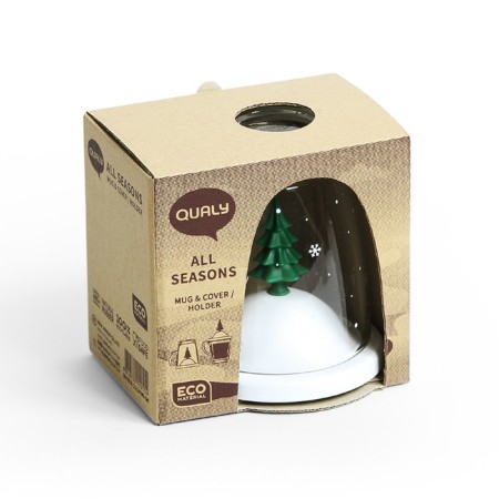 Winter lid cup, 250 ml, white with green-5