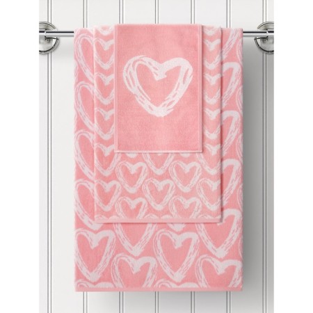 Trick Tensor Guten Morgen Hearts Pink, 450 grams, size 70x130 cm, pink color-1