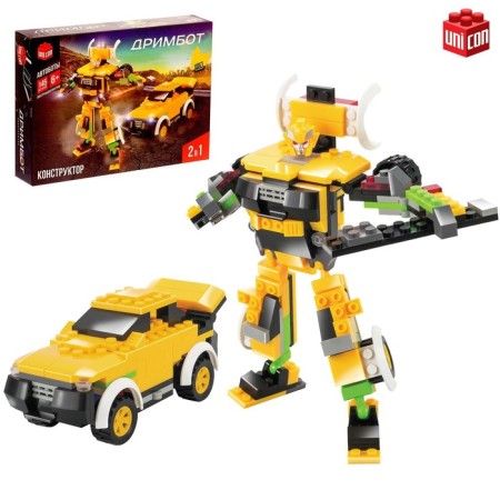 Design-transformer "Jeep", 145 parts, yellow color