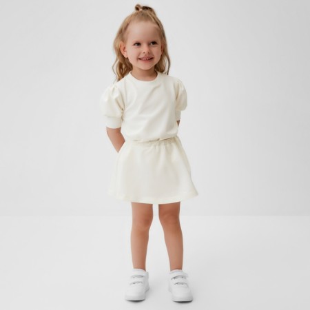 Set for a girl (sweatshirt and skirt) minku, milk color, height 110 cm-12
