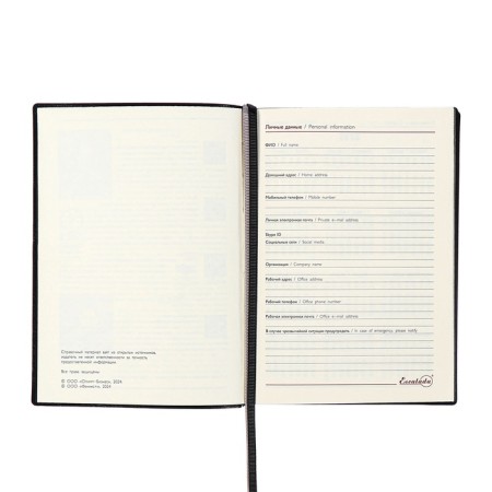 Dated 2025 diary, Escalada, A6+ 176 sheets, soft cover, artificial leather, pancake embossing, tinted block 70 g/m2, black-5