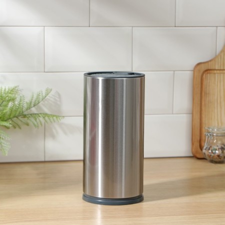 Round stand for knives and scissors Magistro "metallic", 11 × 23 cm, silver color-1