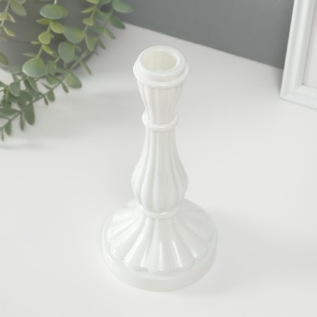Glass of glass per 1 candle "Anita" White D = 2 cm 10x10x21.5 cm-2