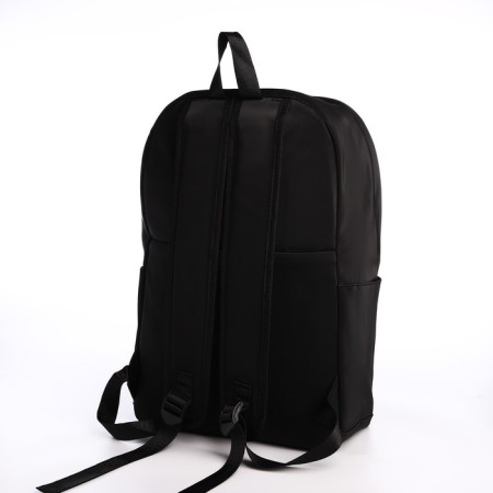 Youth backpack from textiles with a zipper, waterproof, 4 pockets, black/gray color-3