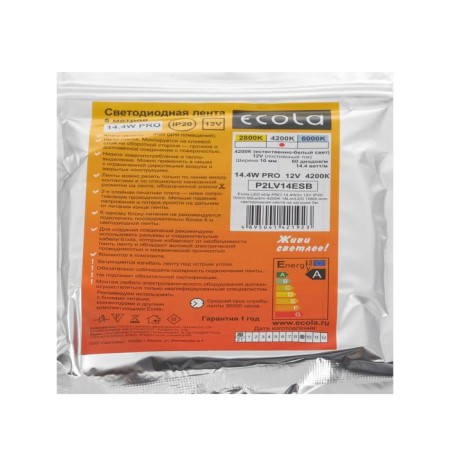 Ecola Pro 5 m, IP20, SMD5050, 60 LED/m, 14.4 W/m, 12 V, 4200K-6
