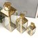 Summary Metal, glass Lantern "Romb" gold NR 3 pcs 55x18x18 37.5x14.5x14.5 26x10x10cm