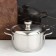 Classic-Prima pan, 1.5 l, d = 16 cm, metal cover, capsule bottom, with a heat distribution layer, silver color