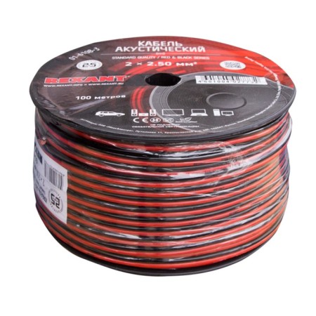 Acoustic REXANT cable, 2 x 2.50 mm², red-black, bay 100 m