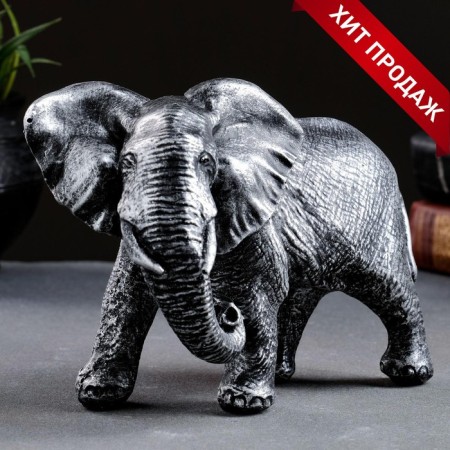 Figure "Elephant African" silver, 18x7x13cm