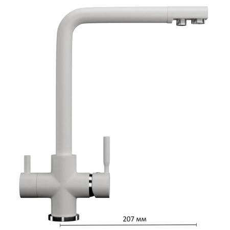 Kitchen mixer Ulgran U016-341, two-welfare, ultra-white color