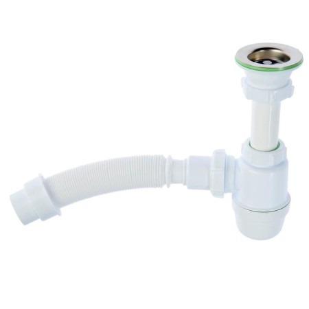 Siphon for washing Akvater, 1 1/2 "x 40 mm, small, with corrugated 40x40/50 mm