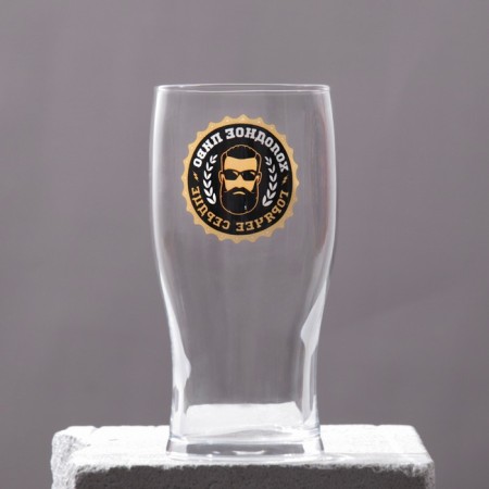 Beer glass "Cold beer, hot heart" 500 ml, neckline-1