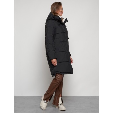 Coat insulated winter female, size 44, black color-2