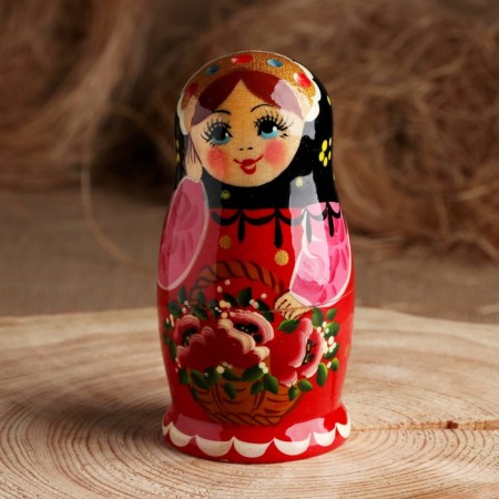 Nesting doll "Russians", black scarf, 5 puppet-2