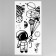 Sticker Plastic Interior color "Cosmonaut with planets on threads" 30x60 cm