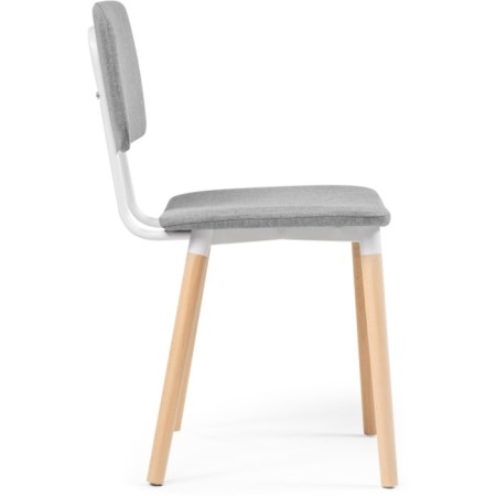 Wooden chair KLINT ARE BUK/fabric, natural/gray 43x58x82 cm-2