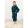 Baby waffle robe, height 164 cm, emerald color