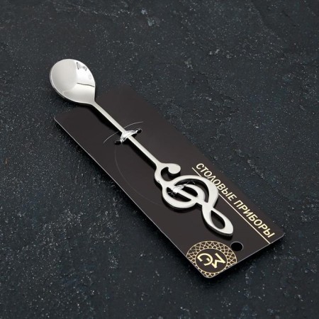 A dessert spoon made of stainless steel Magistro "note", length 15.5 cm, silver color-2