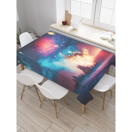 Tables on the table "Salute in winter", rectangular, Saten, size 120x145 cm