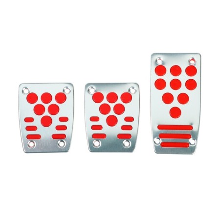 Cartage pedals, anti -slip, set 3 pcs. Silver red-1