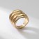 Ring Metal "Trend" 4 waves, color gold, size 16