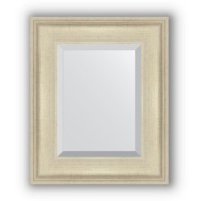 Mirror with fatset in a baguette frame - poisoned silver 95 mm, 48 x 58 cm, evoForm