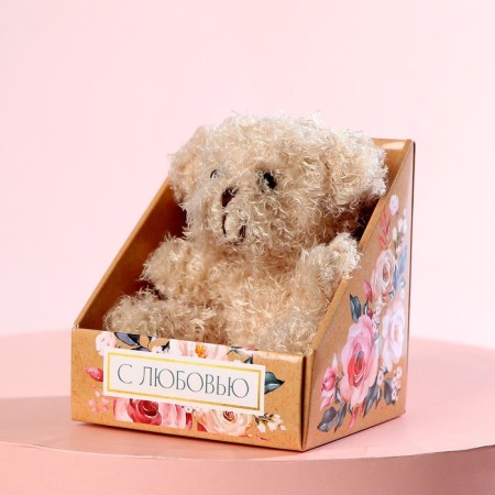 Soft toy "with love", bear, color mix-3