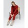 Women's pants with a company, size 54, burgundy color