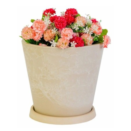 Pot for flowers and plants with a pallet, 3l sand 18x18x20cm-1