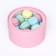 Set 2 in 1 round boxes "Charoite" light -Lavender, with a window, 21 x 11 - 18 x 10 cm