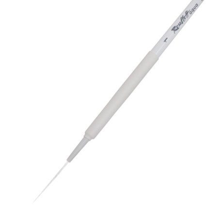 RUBLOFF brush from snow-white synthetics series White Liner No. 1, short white handle, Soft-Touch clip covering-1
