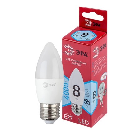 LED LED era Red Line "candle", 8 watts, E27, 640 lm, 4000k, white glow-2