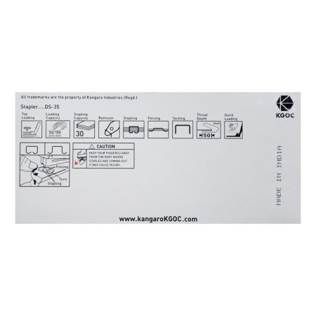 Stapler No. 24-26/6 on 30 sheets Kangaro DS-35, metal, mix-4