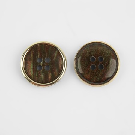 A set of buttons, 4 punctures, d = 18 mm, 5 pcs, graphite/gold color-2